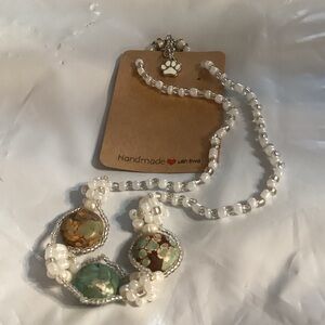 Elegant Beaded Necklace with Turquoise Accents